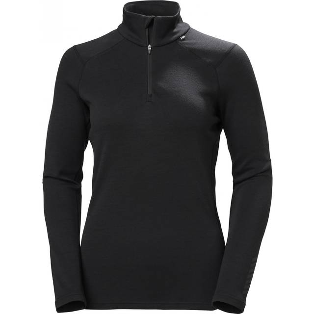 Helly Hansen Women's Lifa Merino Midweight 1/2 Zip Jacka, Svart, Large