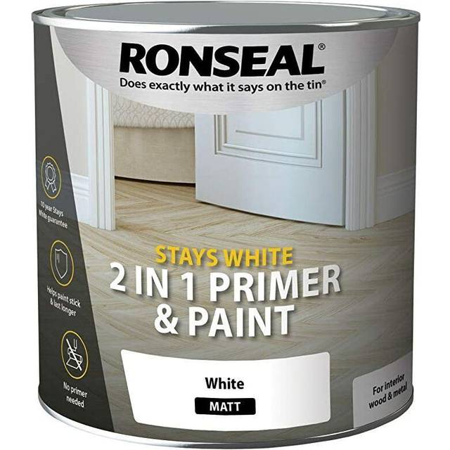 Ronseal Stays White 2in1 Paint & Primer Matt 750ml
