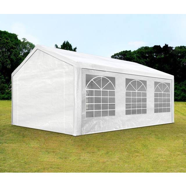 Partyzelt Pavillon 3x6 m in weiß PE Plane 350 N Wasserdicht UV Schutz Festzelt Gartenzelt