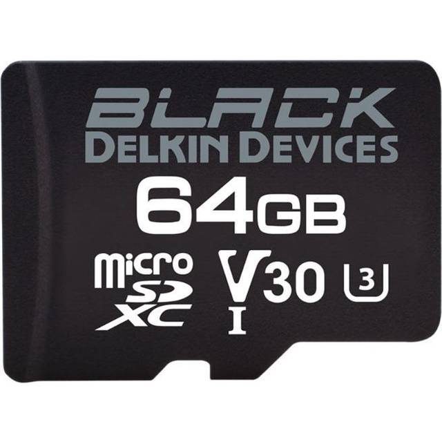 Delkin BLACK 64GB UHS-I V30 U3 90MB/s microSDXC Card - Black