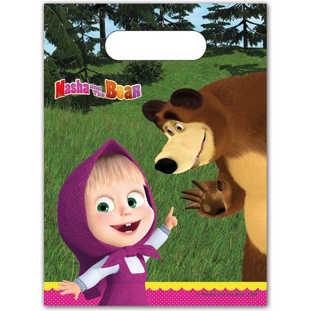 Mascha und der Bär Mitgebseltüten, 6er Pack, 16cm x 23cm
