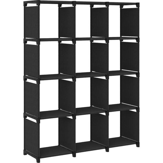 vidaXL 12-Cube Display Shelf Black 103x30x141 cm Fabric