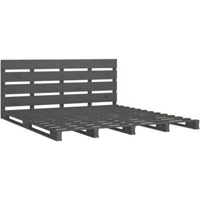 (Brown, 180 x 200 cm (W x L)) vidaXL Bed Frame Bedstead Wooden Bed Base Mattress Foundation Solid Wood Pine