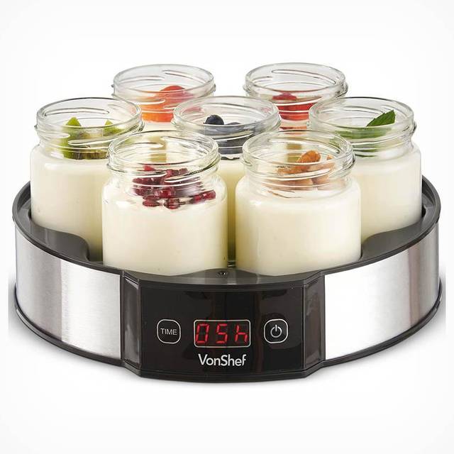VonShef Digital 1.2L Yoghurt Maker - Silver;Black (1.2L)