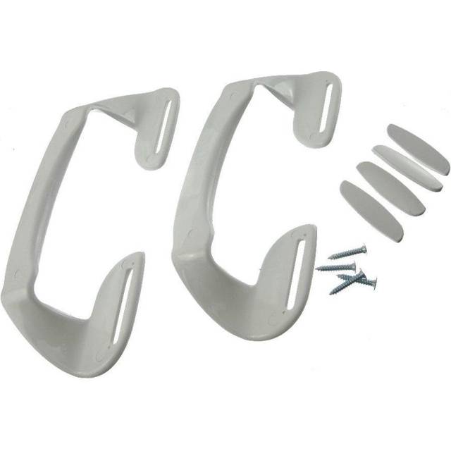2 x Servis Universal White Plastic Fridge Freezer Door Grab Handle