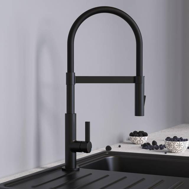 Schütte Sink Mixer Miami Black Matt (26cm)
