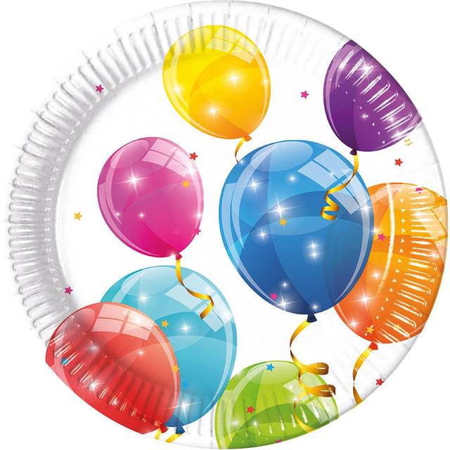 Papperstallrikar Ballonger - 8-pack