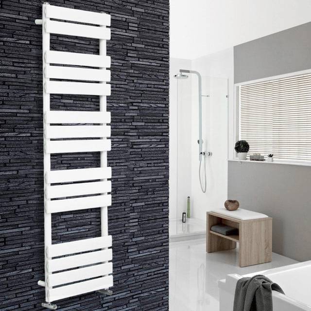 Warmehaus - Flat Panel Bathroom Heated Towel Rail Ladder Radiator Warmer -1600x450mm White