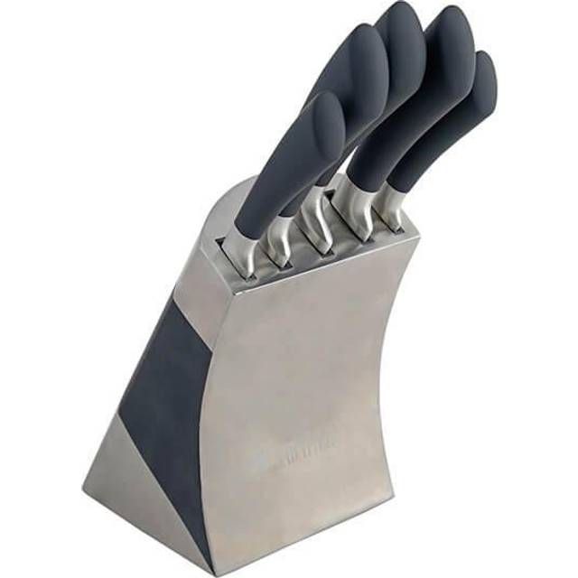 Sabatier Five Piece Knife Set With Stainless Steel Storage Block