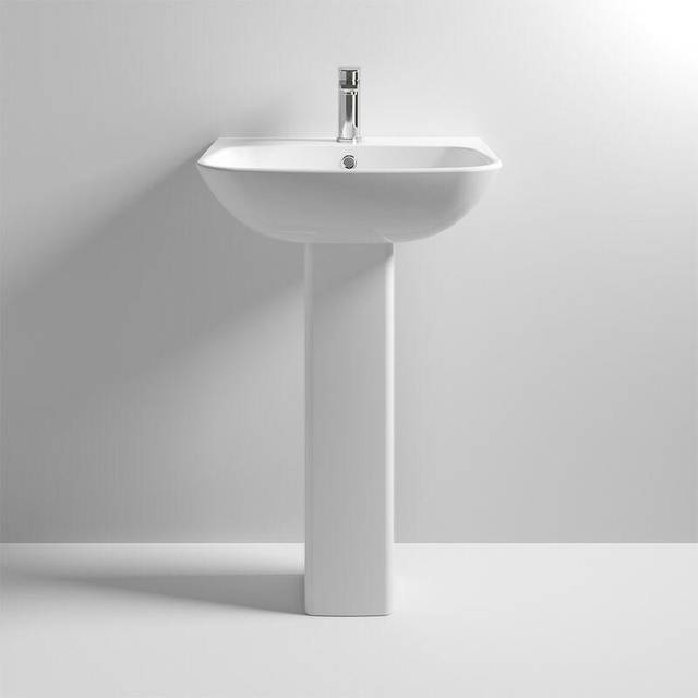 Nuie Ava Basin and Full Pedestal | White | Vitreous China | 545mm