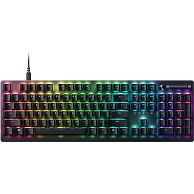 Razer DeathStalker V2 (Red Switch) – optiskt lågprofil-speltangentbord (linjära optiska brytare, HyperSpeed-trådlösa, USB-C, laseretsade tangentkåpor) QWERTZ DE-layout | svart