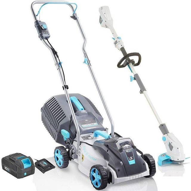40V 32cm Cordless Lawn Mower and 40V 25cm Cordless Grass Trimmer/Edger Set, Battery Strimmer & Lawnmower Twin Pack with Battery & Charger - Swift