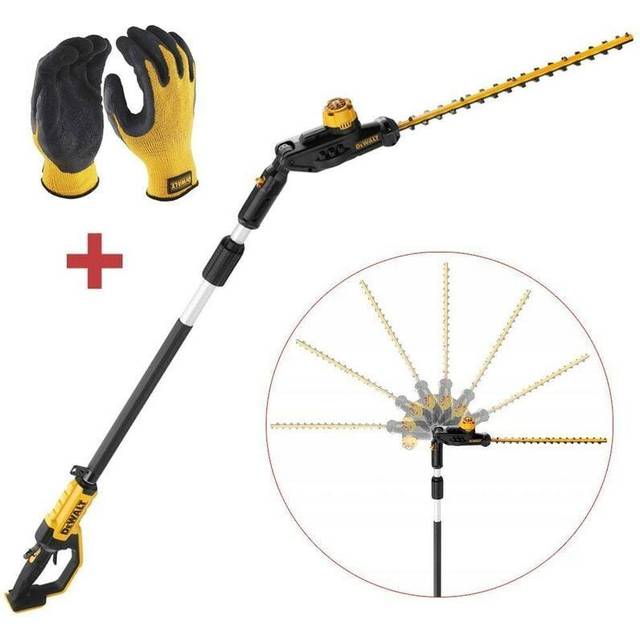 Dewalt DCMPH566N 18v XR Brushless Pole Hedge Trimmer 55cm Long Reach + Gloves