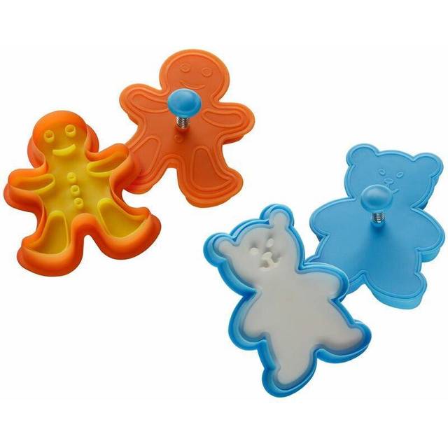 Cookie Stamps, Teddy Bear/Gingerbread Man - Set of 2