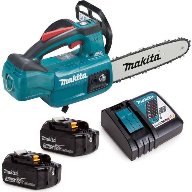 DUC254RFE 18v lxt Cordless Brushless 25cm Chainsaw Top Handle 2 x 3.0ah - Makita