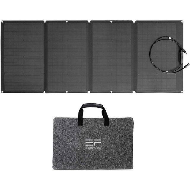 Ecoflow - ef 160W Portable Solar Panel for Power Station, Foldable Solar Charger Chainable with Adjustable Kickstand, Waterproof IP67 for Outdoor