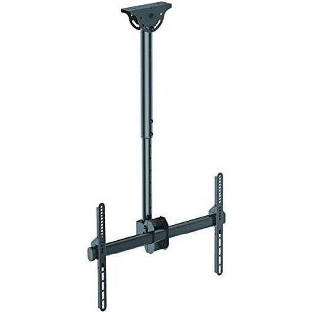 "Allcam Single Heavy Duty TV Bracket Ceiling Mount w/Tilt +/- 25, Swivel 360, 6 Level Adjustment, Drop Height 560 to 910mm (20 to 36"") suits mo"