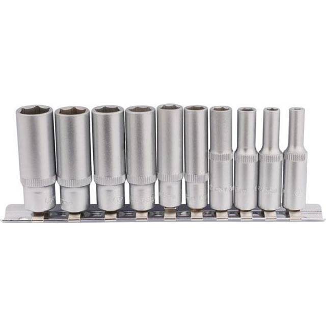 Draper 1/4'' Sq. Dr. Metric Deep Sockets on Metal Rail