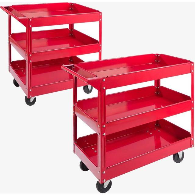 Arebos tool storage 3 tier wheel cart shelf workshop garage trolley tool cart
