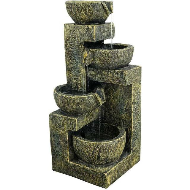 Geezy - Garden Water Feature Outdoor Fountains Indoor Water Features led Indoor/Outdoor Waterfall Water Fountain Indoor Fountains Garden Water