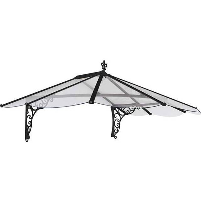 Palram Iris 1780 Clear Door Canopy - Palram Canopia - Black - 1.8m