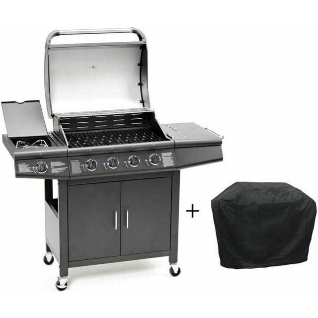 Cosmogrill ™ - CosmoGrill 4+1 Pro Gas bbq Barbecue Grill Inc. Side Burner- 93411 with cover