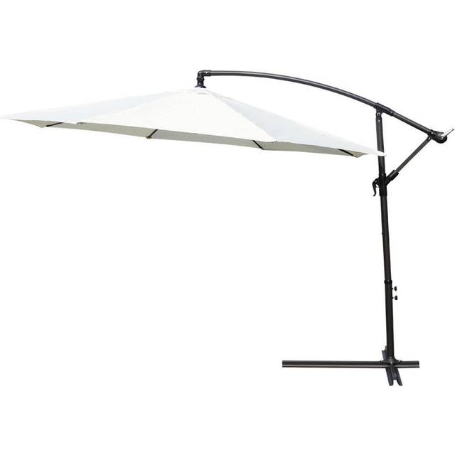 (Cream Parasol) KCT 3m Large Garden Cantilever Parasol