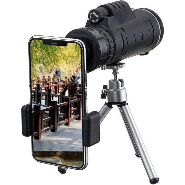 40X60 Monocular Optical HD Lens Telescope + Tripod + Mobile Phone Clip Handheld Night Vision Monocular for Hunting Camping