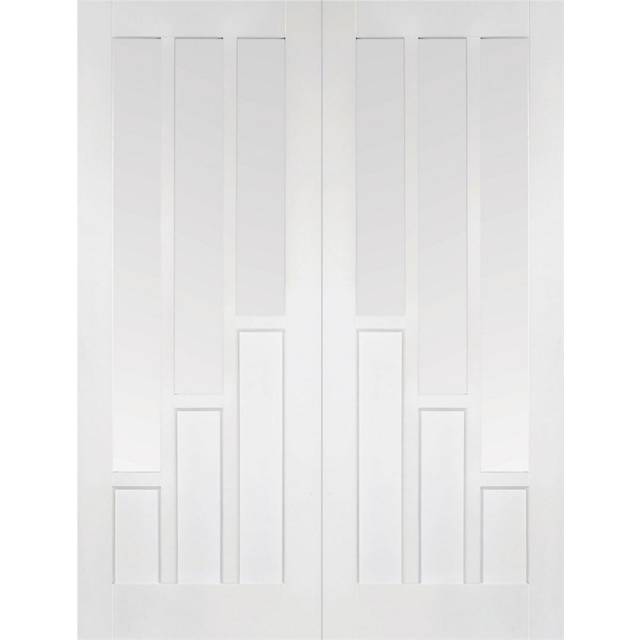 LPD Coventry 3P 3L Glazed Internal Door Pairs 1981 x 1067mm Primed White