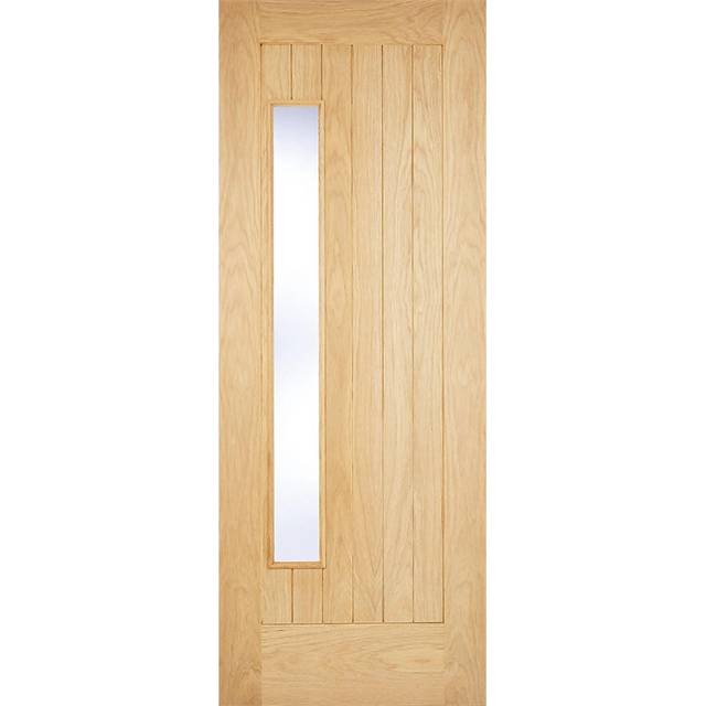 LPD Oak Newbury Frosted Glazed 1L External Door (Size: 2032 x 813mm, Thickness: 44mm)
