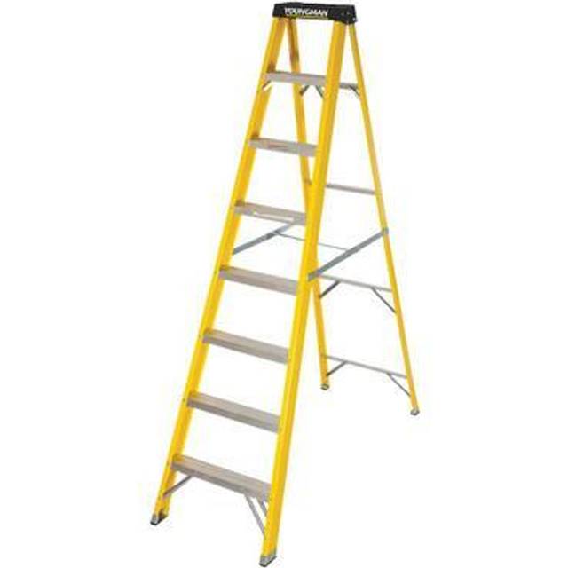 Werner Fibreglass Swingback Step Ladder 8 Tread SWH 3.15m in Yellow