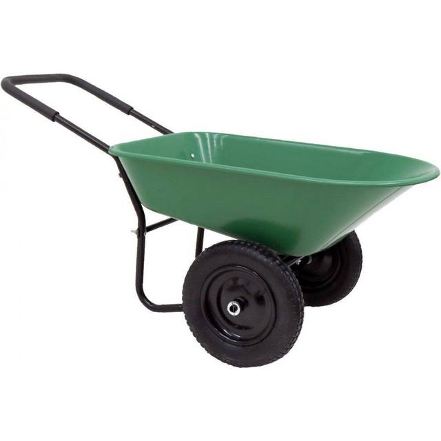 Oypla Heavy Duty Plastic Two Wheeled 70L Yard Garden Wheelbarrow Pneumatic Tyre