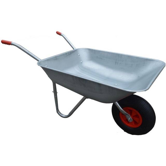 KCT 65L Garden Galvanised Steel Wheelbarrow with Pneumatic Tyre