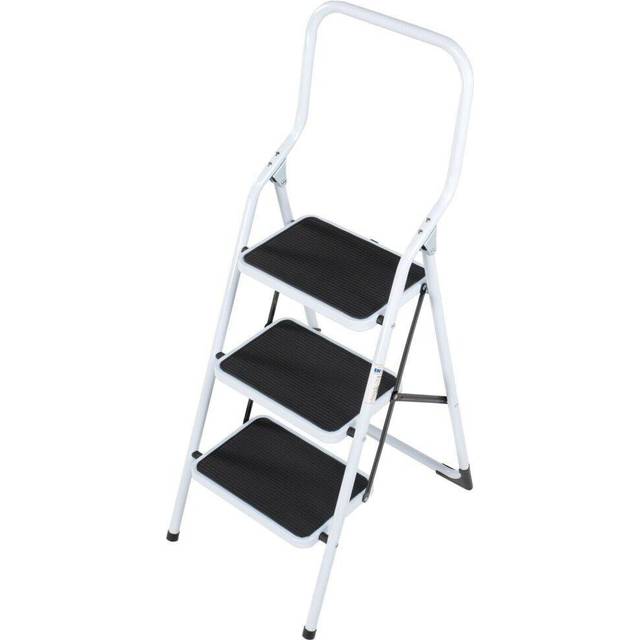 0.75m Folding Step Ladder Safety Stool 3 Tread Compact Anti Slip Rubber Steps
