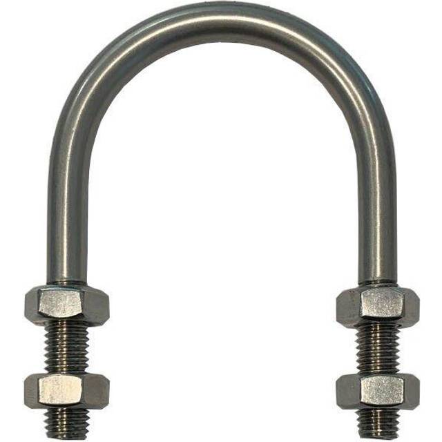 U-Bolt M16 x55mm Thread, 124mm Inside Diam, 157mm Inside Height T316 Stainless Steel