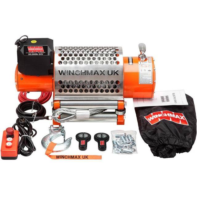 20,000lb Heavy Recovery 24V Winch. 25m x 14mm Steel Rope