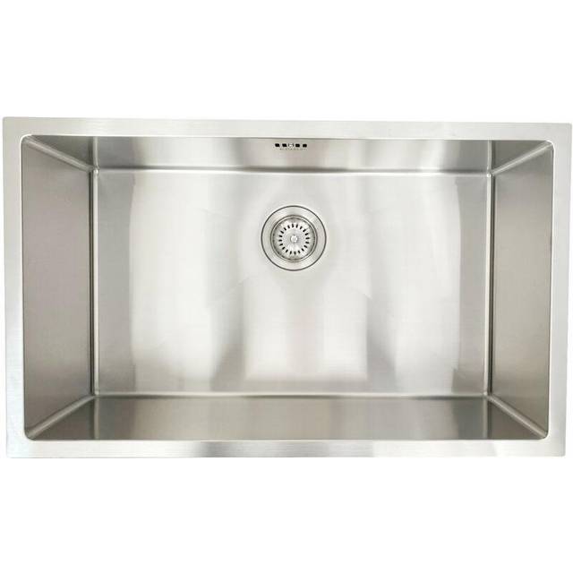 Enki - Bali, KS001, Brushed Stainless Steel Rectangular Kitchen Sink, Undermount Topmount Fitting into Sink Unit, Large Sink Bowl, Kitchen Essential