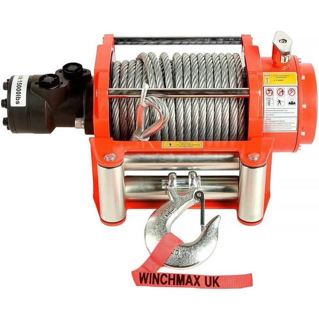 15,000lb Hydraulic Winch. 25m x 12mm Steel Rope.