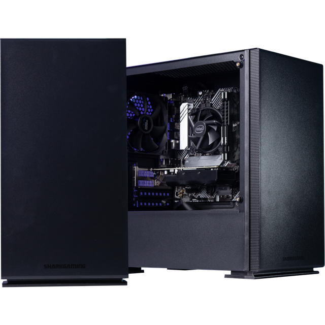SharkGaming Starter Gaming PC, svart, 19381, Black - SharkGaming - Tower - Gaming PC - 8GB DDR4 RAM - 500GB NVMe SSD - Intel I3-10105 - GTX 1050Ti - Windows 11 Home