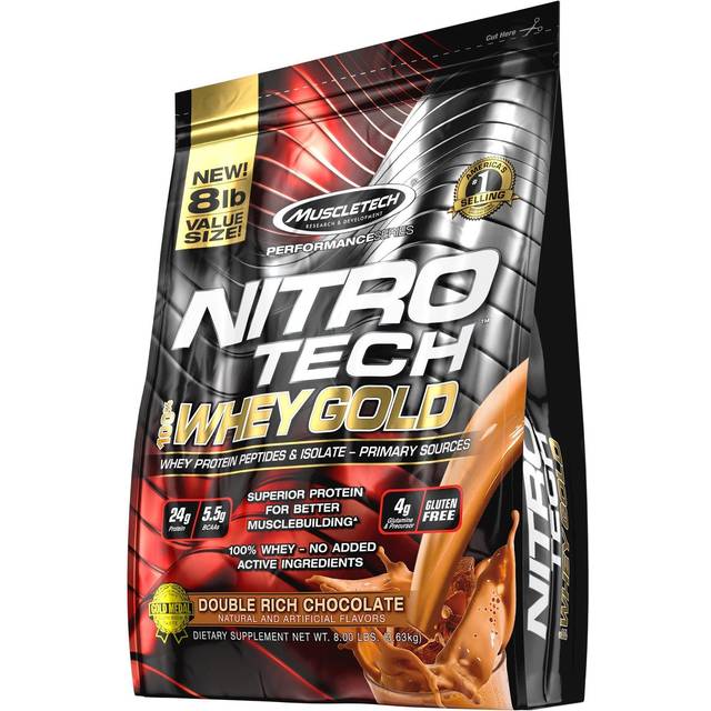 MuscleTech  Nitro-Tech™  100% Whey Gold  Double Rich Chocolate  8 lbs (3.63 kg)