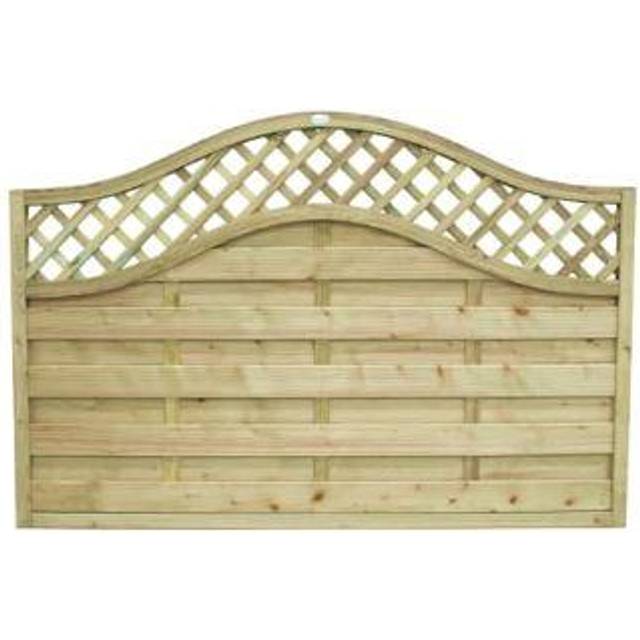 Forest Garden Europa Prague Fence Panel, 1.8m x 1.5m, Treated Timber, Wave Pattern