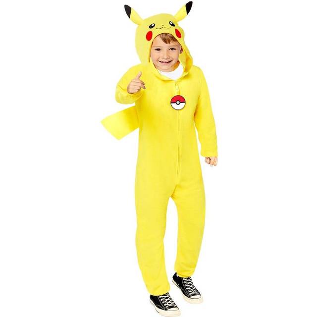 amscan Childs unisex officiell Pokémon-licensierad Pikachu maskeraddräkt, gUL, 3-4 År
