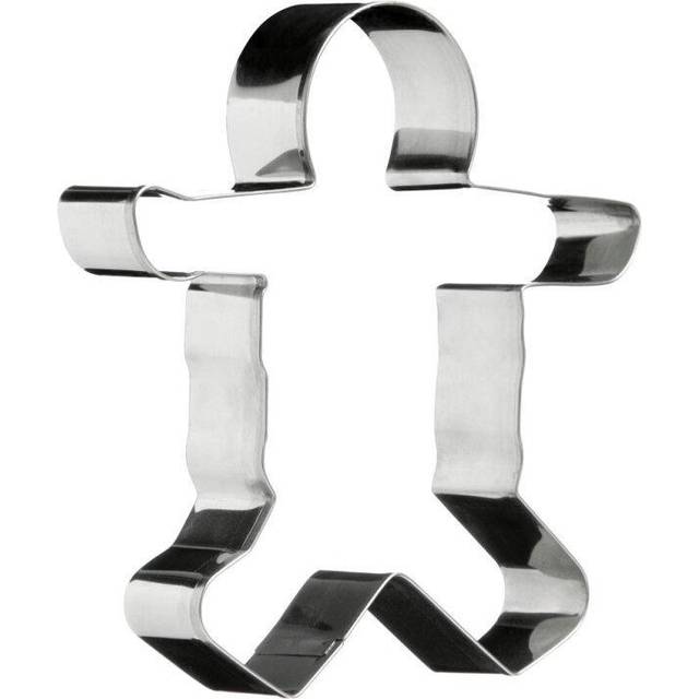 Premier Housewares Gingerbread Man Shaped Cookie Cutters Stainless Steel Silver Cutter For Biscuits / Pastry Cutter For Baking / Cooking In Kitchen