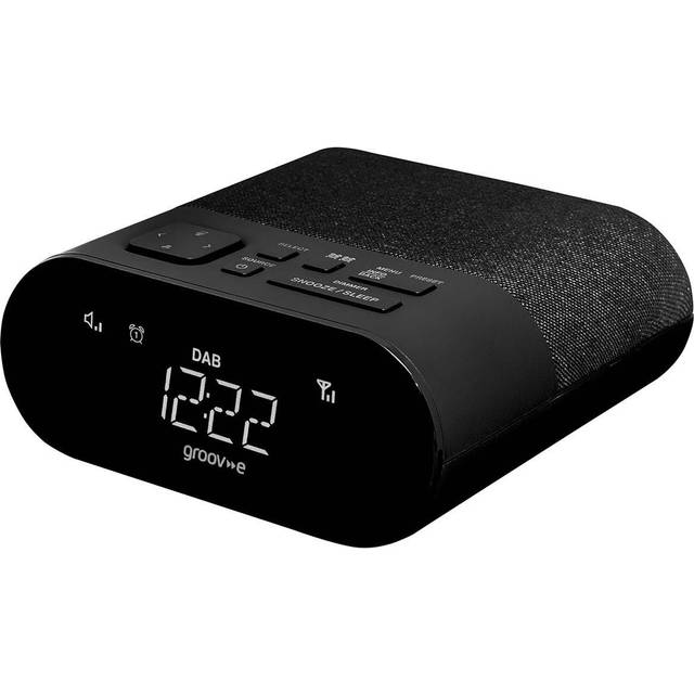 Groov-e Roma Dab/Fm Clock Alarm, Black