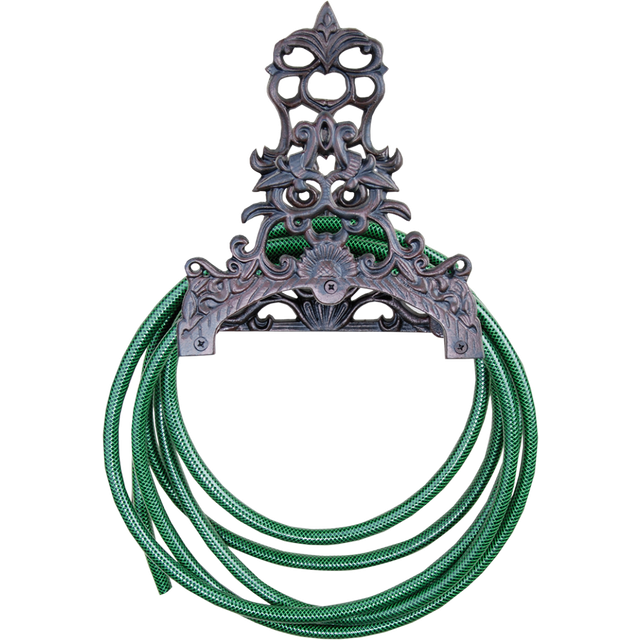 Esschert design wall mounted garden hose holder tidy antique brown cast iron