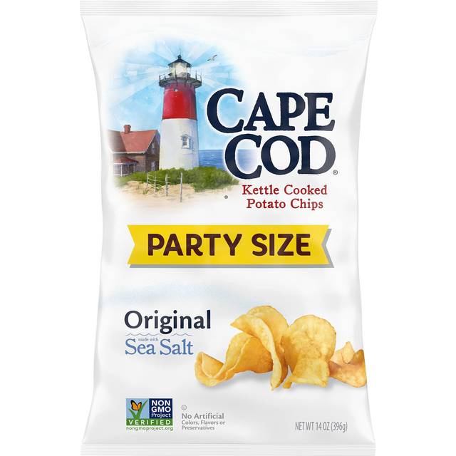 Cape Cod Non-GMO Kettle Cooked Potato Chips Party Size Original 14 fl oz