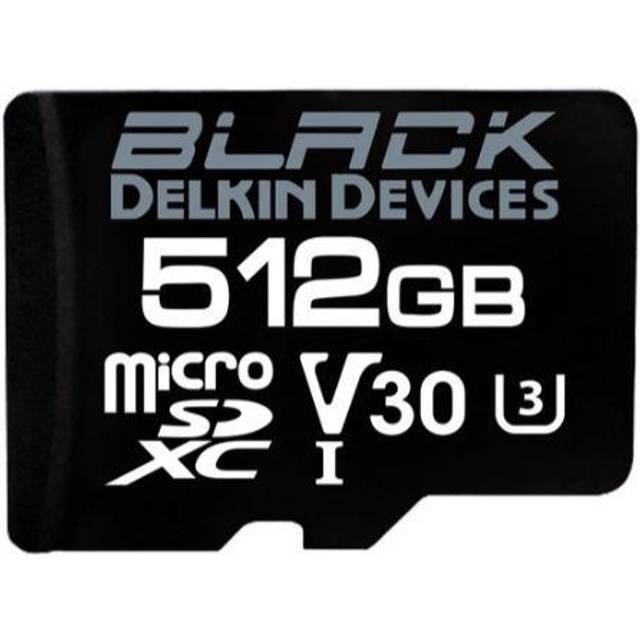 Delkin Devices 512GB UHS-I MicroSDXC Memory Card with SD Adapter in Black