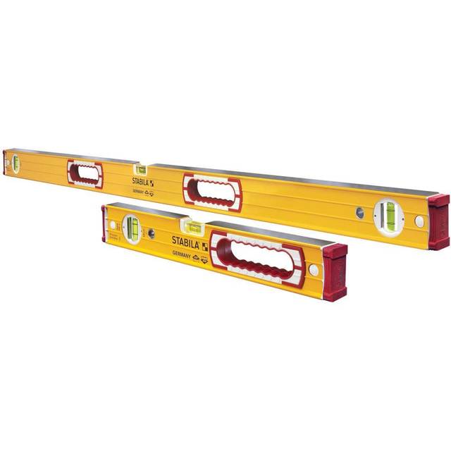 Stabila 37816 Heavy Duty 48-Inch & 16-Inch Type 196 Aluminum Box Beam Level Set in Yellow