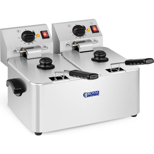 Royal Catering Electric Deep Fat Fryer - 2 x 8 l total / 2 x 8 l oil - EGO thermostat RCEF 08D-EGO