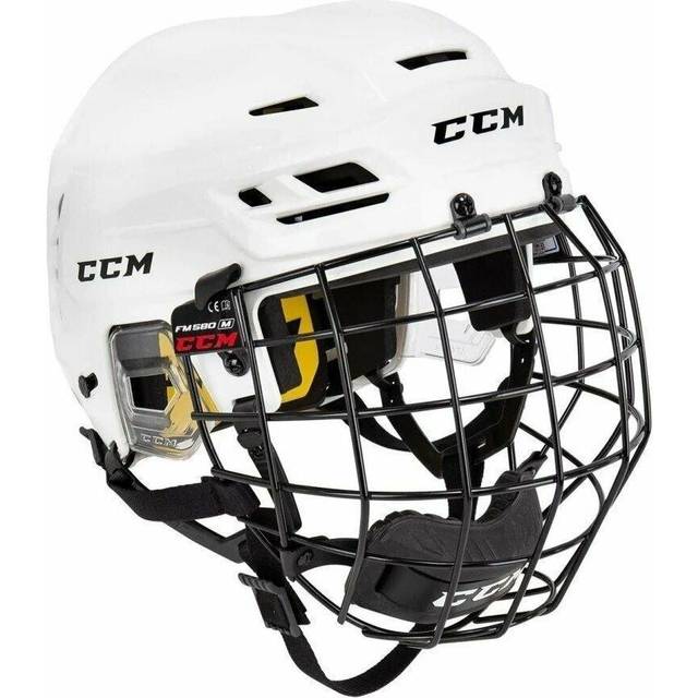 CCM Tacks 210 Combo Hockey Helmet (White)